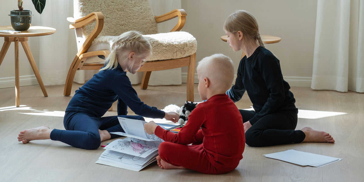 Ruskovilla lasten merinovillakerrastot