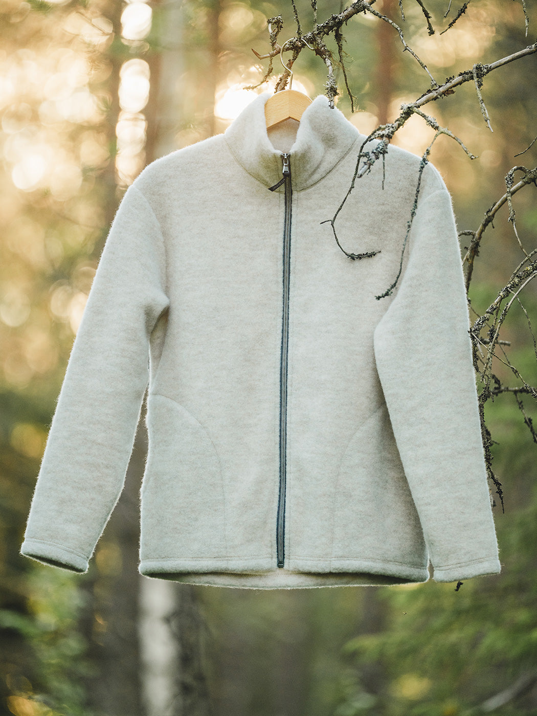 Women's relaxed wool fleece jacket, dune